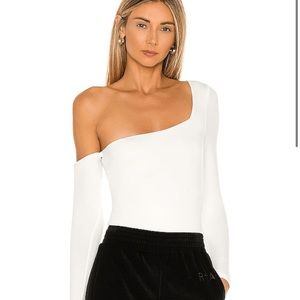 Revolve Superdown Haley one shoulder bodysuit Size S White